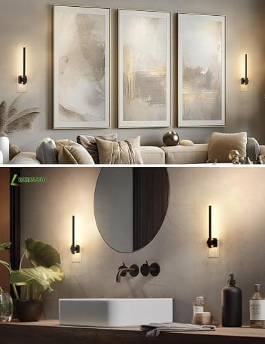 L LOHAS LED Night Light, [2 Pack] Night Lights Plug into Wall, 0-200LM Bathroom Nightlight, Dusk to Dawn Sensor 2W Dimmable Nightlights, Soft White 3000K, Modern Black Night Light for Mirror Restroom thumbnail 6