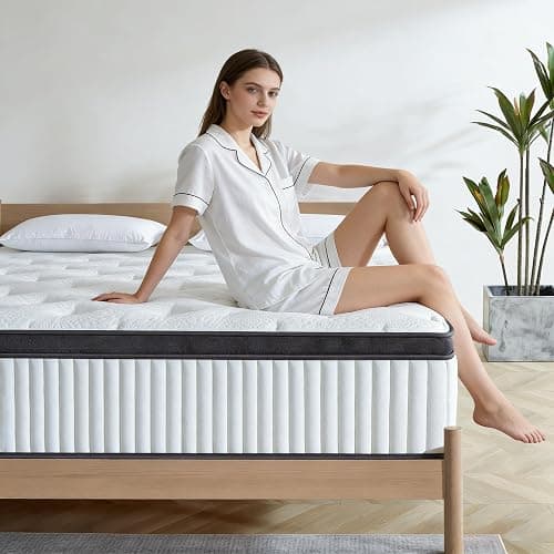 Naruchu Queen Mattress, 12 Inch Queen Size Hybrid Mattresses with Memory Foam and Individual Pocket Spring for Motion Isolation, Pressure Relief, Medium Firm Mattress in a Box, 60 * 80 * 12 thumbnail 2