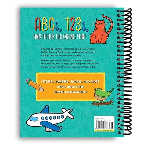 My First Toddler Coloring Book: Fun with Numbers, Letters, Shapes, Colors, and Animals! (Kids coloring activity books) thumbnail 2