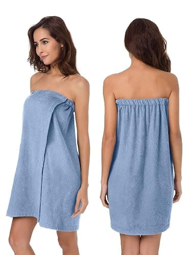 SIORO Women Bath Towel Wrap Robe, Soft Cotton Terry Spa Cloth, Plush Adjustable Closure for Shower, Travel, Pool, Gym thumbnail 2