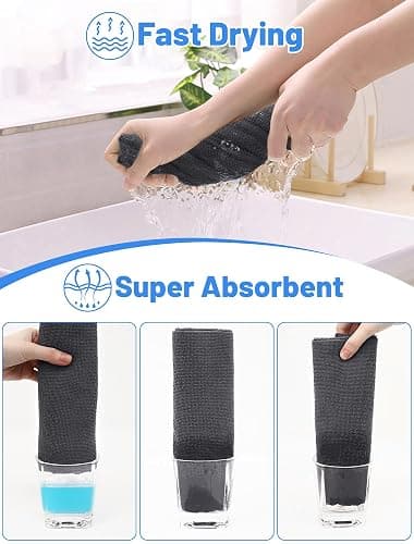 Gucass Mikrofasertücher Rolle 40 Stück, 30X30 cm Wiederverwendbare Putzlappen, Microfasertücher auf Rolle, Abreißbare Putztücher für Haus und Küche, Abreißbare Lappen (Grau) thumbnail 5
