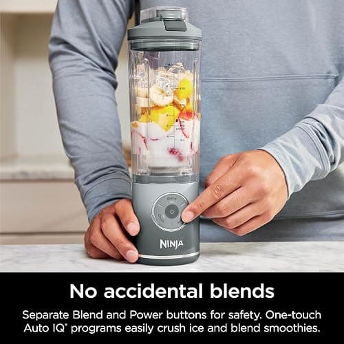 Ninja Blast Max, Portable Blender + Twist & Go, Personal Smoothie, Blend, Ice Crush, 3 Programs, Cordless, 22 oz removable Vessel, Dishwasher Safe, Leakproof, Silver, BC251SL thumbnail 4