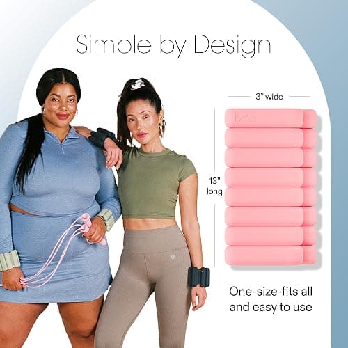 Bala Bangles Wrist & Ankle Weights for Women & Men - Adjustable Silicone Weighted Bracelet Set for Gym, Yoga, Pilates, Cardio & Strength Training - Wearable Arm & Leg Workout Weights thumbnail 4