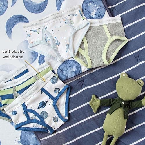 Burt's Bees Baby Boys' Organic Cotton Brief Underwear, 5-Pack | Easy, breathable toddler undies provide maximum coverage for kids on the move thumbnail 3