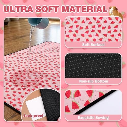 LWYMX 2 PCS Guinea Pig Cage Liner, Reusable Waterproof Guinea Pig Liner, Washable Small Animals Bedding, Super Absorbent Pet Pee Pads Guinea Pig Mats, Rabbit Mats for Cages (24 * 36 inch) thumbnail 3