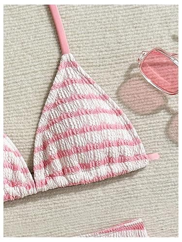RoseSeek Girl's Tie Dye Smocked 2 Piece Swimwear Sets Backless Halter Bikini Cute Brief Bathing Suit thumbnail 3