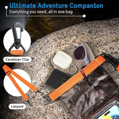 Pelican Marine IP68 Waterproof Dry Bag 2L - Roll Top Waterproof Backpack w/Phone Case/Pouch - Boating & Kayak Accessories - Essentials for Camping Swimming Beach Fishing Rafting Travel - Hunter Camo thumbnail 4
