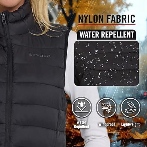 Spyder Womens Puffer Vest - Lightweight Sleeveless Puffer Vest Women - Cozy Fall Fashion Warm Quilted Jackets for Women thumbnail 4