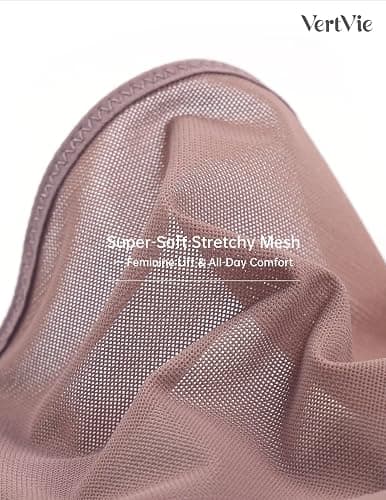 Vertvie Women's Sheer Balconette Bra Unlined Underwire Supportive Plunge Demi Bras Mesh See Through Sexy Comfort Everyday Bra thumbnail 7