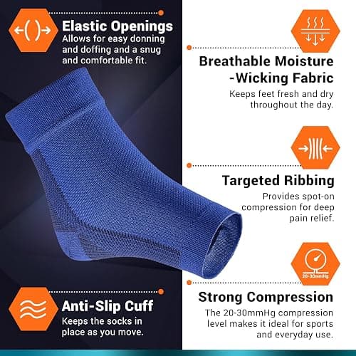 Ankle Brace Support - Ankle Compression Sleeve - Foot Brace for Women & Men - Tendonitis & Arthritis Ankle Brace Sports Running, Plantar Fasciitis Relief & Stabilizing Ankle Wrap thumbnail 5