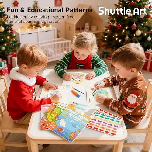 Shuttle Art Paint with Water Coloring Book for Kids, Pack of 4, 100 Sheets Watercolor Paint Set for Kids Ages 3-5, 4-8, Mess Free Travel Art Supplies, Birthday Christmas Craft Gift thumbnail 2