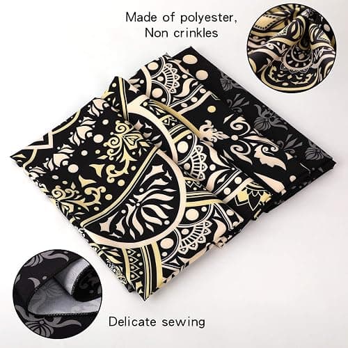 Edeesky Black Golden Mandala Tapestry Wall Hanging Psychedelic Medallion Wall Tapestry Aesthetic Indian Hippie Decor Bohemian Wall Art Boho Home Decoration Blanket for Bedroom,Living Room,Dorm thumbnail 7