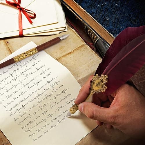 Hethrone Feather Pen and Ink Set - Quill Pens Calligraphy Pen Set Fountain Dip Pen thumbnail 2