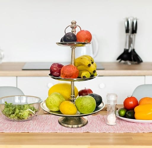 Rely+ Dessert Cupcake Stand 3-Tiered Serving Tray 20" Tall 3 Tier Fruits and Cup Cake Stand for Tea Party Birthday Holiday Gatherings Weddings Baby Showers Silver Finish Sturdy Design thumbnail 2