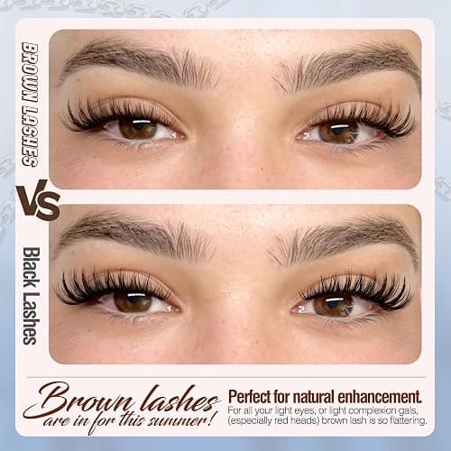 Flaunt Lash Clusters Brown Eyelash Clusters Fluffy Cluster Lashes Ultra-Dense Lash Clusters Eyelashes Extension Waterproof Individual Lashes Dark Brown Wispy CC-Curly Lash Extensions (144Pcs, 8-16MM) thumbnail 6
