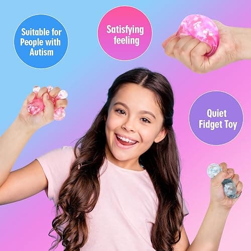 Fidget Toy Stress Cube 3 Pack,Cube Stress Ball with Snowflakes Inside,Mellow and Chill Touch,Classroom Prize Box Toys,Cube Squishies for Adults Kids Children Teens (Stress Cube 3 Pack) thumbnail 4