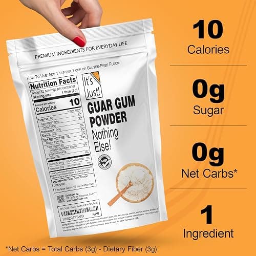 It's Just - Guar Gum, Gluten-Free, Non-GMO, Plant-Based Thickener & Binder, Thickens Cold Items, Keto Baking, Substitute Xanthan Gum, 8oz thumbnail 6