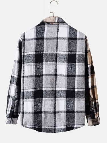 ZAFUL Mens Plaid Shirt,Long Sleeves,Classic Flannel Shirt Button Down Shirt Jacket Tops thumbnail 3