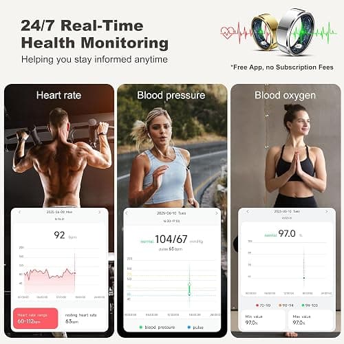 RIFESI Smart Ring for Women Men, Fashion Minimalist Fitness Ring & Sleep Tracker Ring with Heart Rate, SPO₂,Blood Pressure,5ATM Waterproof Health Ring, No Subscription,Gift (Size 8, Gold) thumbnail 3