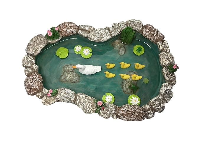 GlitZGlam Duck Pond -Mother and Ducklings! A Miniature Duck Pond for a Miniature Fairy Garden and Miniature Garden Accessories thumbnail 3