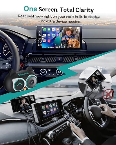 OTTOCAST Cabin Care Car Adapter with Baby Car Camera, Wireless CarPlay Display on CarScreen 2026, Plug-and-Play 1080P HD Rear Seat Baby Monitor, Split Screen Navigation, for Parents & Pet Owners thumbnail 5