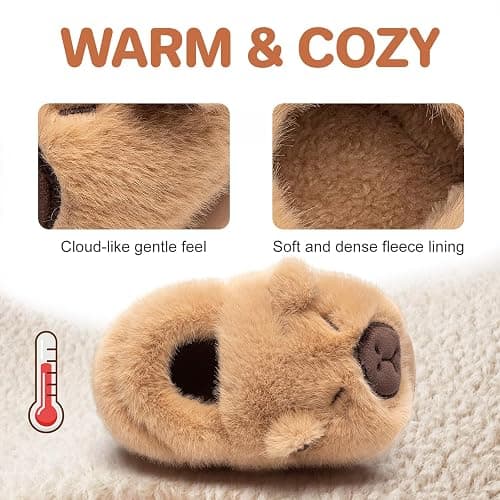 Drecage Toddler Kids Slippers Girls Boys House Shoes Winter Slippers Plush Warm Soft with Cute Cartoon Design Indoor Shoes thumbnail 2