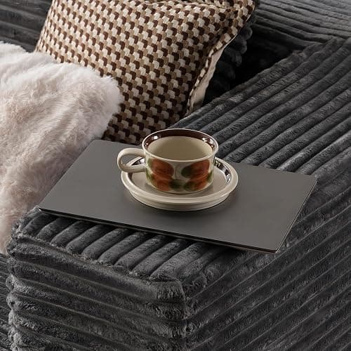 ovios 104" Cloud Sectional Couch with L-Shape Chaise,Modern Modular Sofa with Deep Seat, Upholstered Couches for Living Room Bedroom,No Assembly Required, Grey (Plush Corduroy Fabric) thumbnail 9
