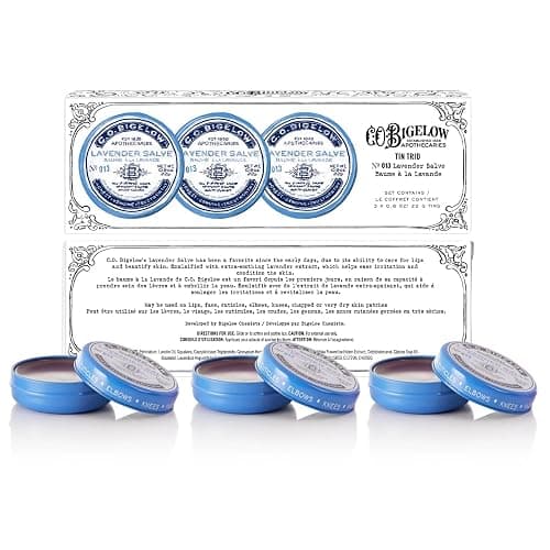 C.O. Bigelow Lavender Salve Tins, Pack of 3 Lip Balm Tins, All Purpose Salve for Lips, Cuticles, Hands & Dry Skin, Lip Balm Set, 0.8 oz thumbnail 2