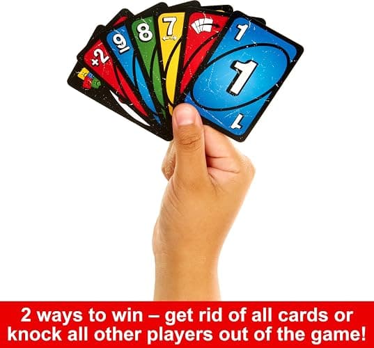 Mattel Games UNO Show ‘em No Mercy Card Game in Storage & Travel Tin for Kids, Adults & Family Night with Extra Cards, Special Rules & Tougher Penalties (Amazon Exclusive) thumbnail 6