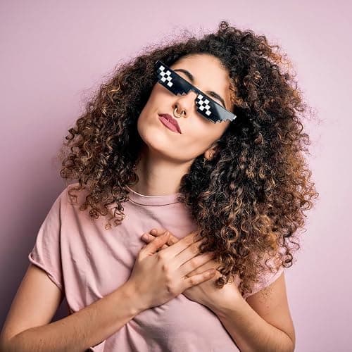 Geopty 14 Pack Fun Pixel Sunglasses Bulk Mine Party Favors Colorful Pixel Party Glasses Set thumbnail 3