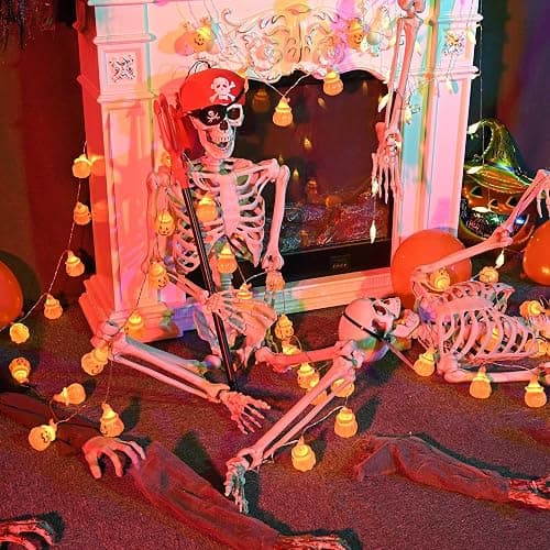 ZeHuoGe Halloween Prop 5.4 Ft. Posable Full Body Skeleton Life Size ABS Plastic Imitate The Ratio of Human Bones 1: 1 Haunted Houses Indoor Outdoor Props (5 Ft Full Body Skeleton) thumbnail 5