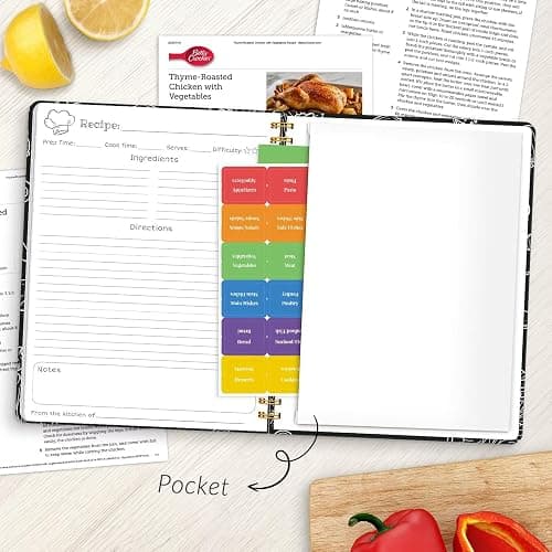 LuBudingJoy Blank Recipe Notebook to Write in Your Own Recipes, Full Page Sprial Hardcover Personal Recipe Organise, Recipe Journal Hold 140 Recipes (Black) thumbnail 6