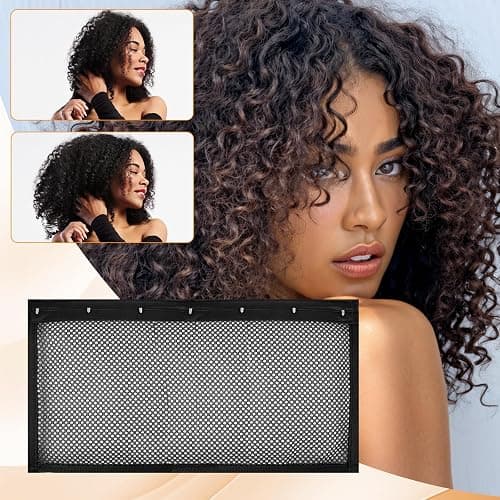 CRUIFU Lock Curly Hair Stretcher and Length Maintainer - Prevent Shrinkage with No-Heat Styling Net for An Elongated Look,Includes: 5 Elastic Hair Ties，(13IN*4PCS) thumbnail 5