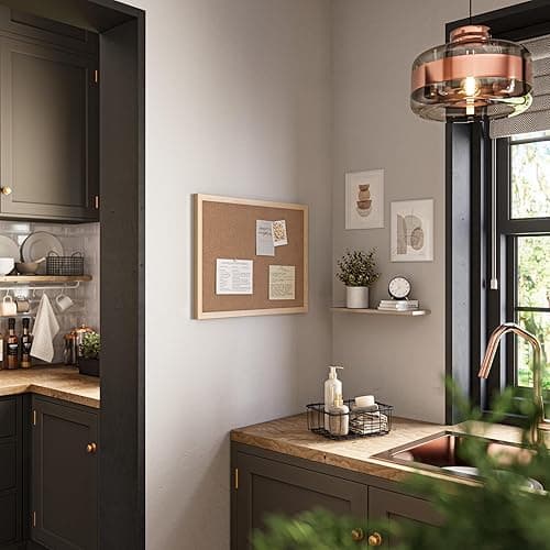 U Brands Cork Bulletin Board, 18" x 24" Inches, Light Birch Wood Frame (265U00-01) thumbnail 8