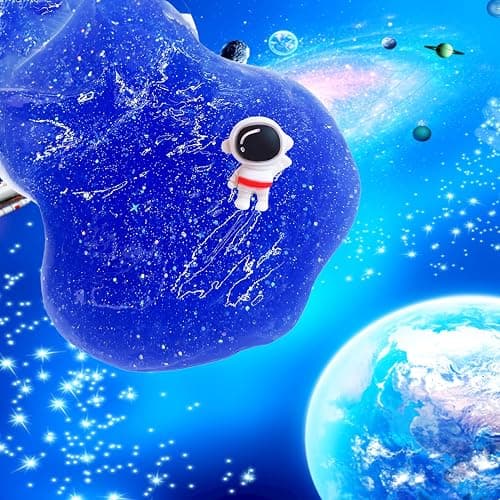 Super Galaxy Slime Kit, Blue Glitter Slime in a Variety of Shapes and Textures, Cosmic Starry Charm Includes Slime Kit Party Gifts. thumbnail 5