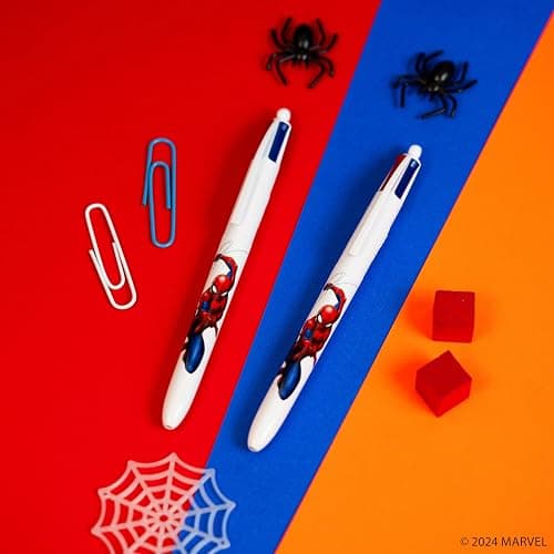 BIC 4-Color Retractable Ballpoint Pen with Marvel's Spider-Man Theme, Versatile Medium Point, 3-Count in Assorted Ink thumbnail 7
