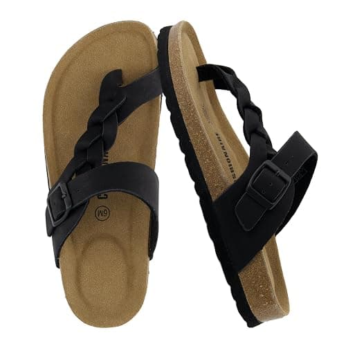 CUSHIONAIRE Women's Libby Cork footbed Sandal with +Comfort and Wide Widths Available, - Image 1