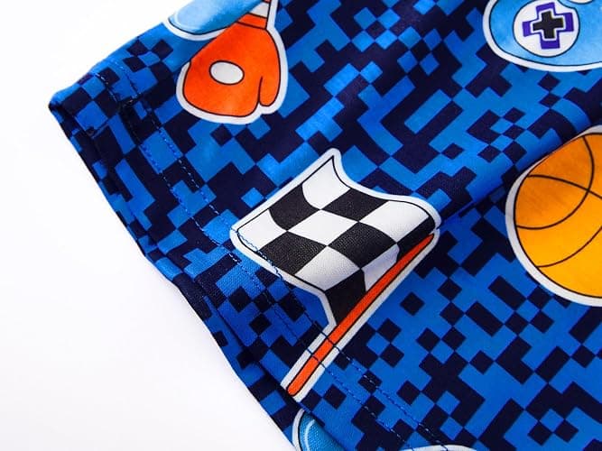 Beezizac Pajamas For Little Big Boys Cozy 3-Piece Soft Short Sleeves Shorts Set & Pants Cool PJ Kid Size 6-18 thumbnail 8