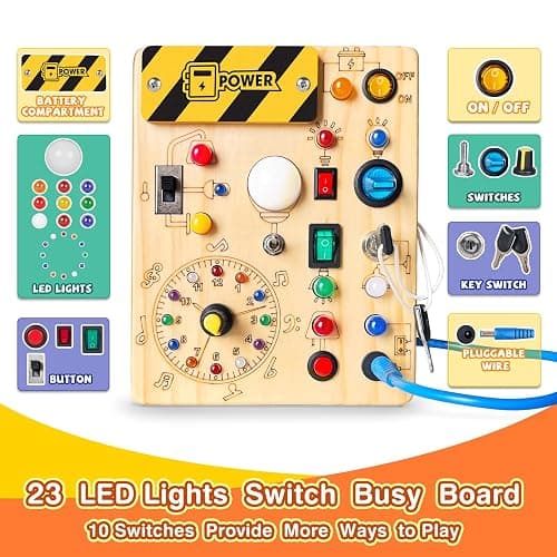 Grarain Busy Board for Toddlers - Montessori Educational Toy for 1-3 Year Old Boys & Girls | Travel-Friendly Sensory Learning Activity | Ideal for Kids with Autism(Clocks Busy Board) thumbnail 5