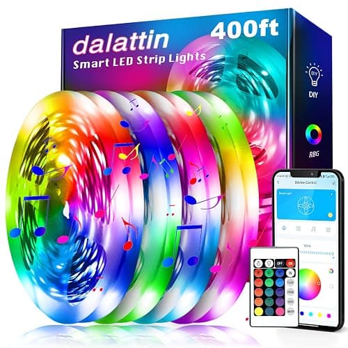 dalattin Led Lights for Bedroom 400ft, Smart Led Strip Lights with App Control Remote, RGB LED Light Strips, 24V Led Strip Lights for Room and Holiday Decoration(4 Rolls of 100ft) - Image 1