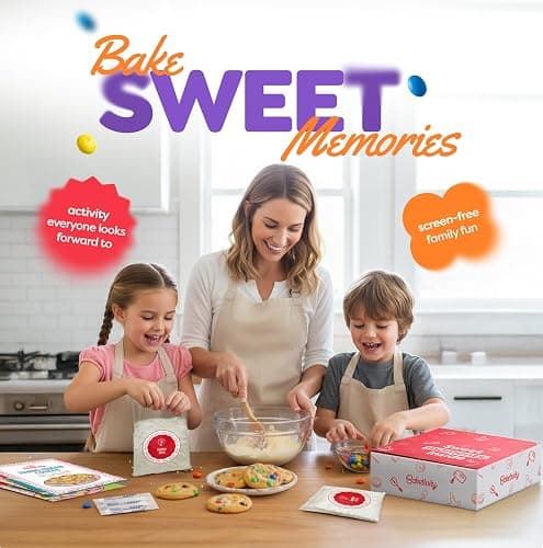 Baketivity Yum&M Jumbo Cookies Kids Baking Kit | DIY Activity with Pre-Measured Ingredients, Real Fun Little Junior Chef Essential Kitchen Lessons and Easy to Follow Recipe thumbnail 7