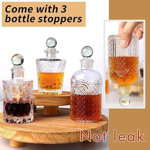 INFTYLE Syrup Bottle Set of 3 - Syrup Dispenser with Leak-Proof Lids Pour Spout Ideal for Coffee Syrups,Honey,Condiments,Olive Oil thumbnail 5