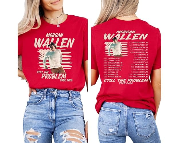 Country Music Tour Style T Shirt Vintage American Flag Print Casual Short Sleeve Concert Tee thumbnail 5