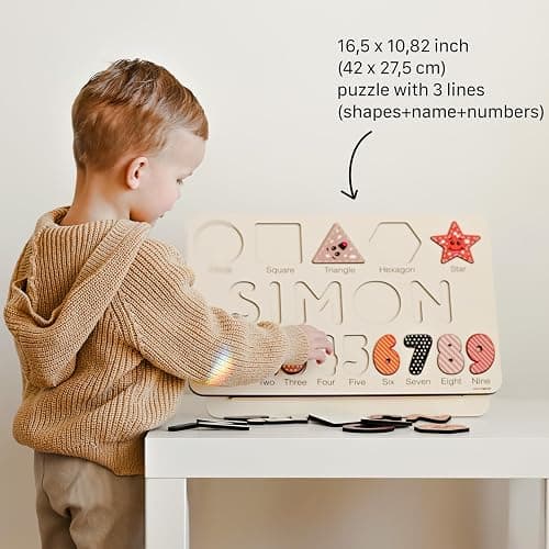 Zuzu Puzzle Puzzles for Toddlers Boy and Girl, Personalized Name Puzzle, 12 Month Toy, Gifts for 0 1 2 3 Years Old, Baby Gifts, Baby Shower, Christmas, New Babies Gift, 0 3 6 9 12 18 24 36 Months thumbnail 3