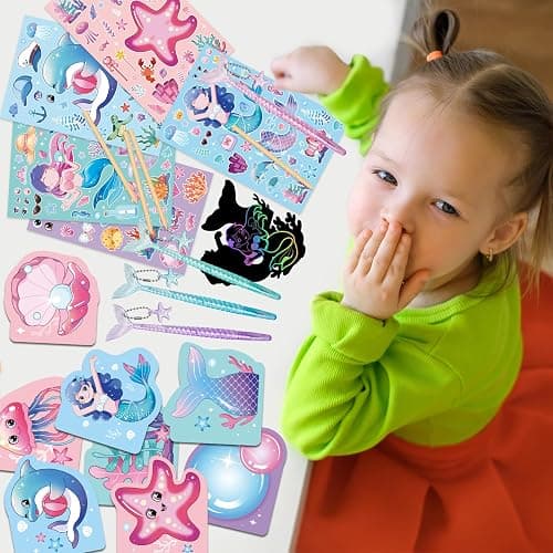DMIGHT 110Pcs Mermaid Party Favors Including Stampers, Notebooks, Mermaid Party Decorations thumbnail 7