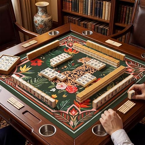 Drydiet Mahjong Mat for Table 31.5 x 31.5 Inch American Mahjong Mat with Carrying Bag, Non-Slip Noise Reduction Table Item for Family Poker Dominoe Board Game, Game Night & Party Use thumbnail 2