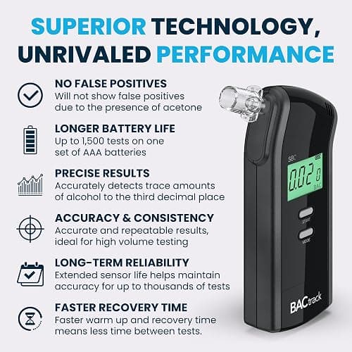 BACtrack S80 Breathalyzer | Professional-Grade Accuracy | DOT & NHTSA Approved | FDA 510(k) Cleared | Portable Breath Alcohol Tester for Personal & Professional Use thumbnail 4