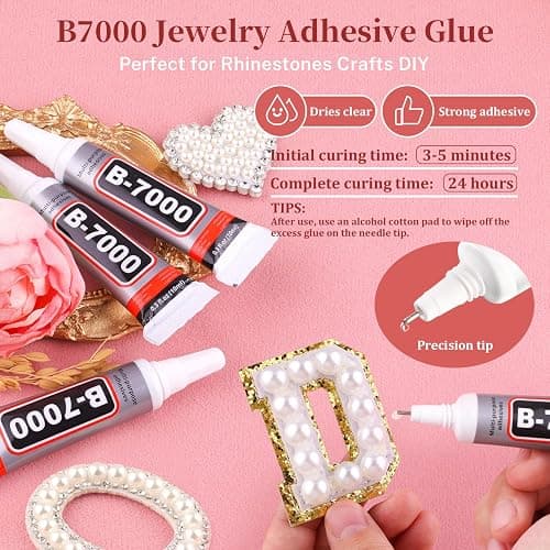 16500Pcs Flatback Pearls for Crafting (White), Assorted Size 2/3/4/5/6/8/10mm Half Pearl with 3Pcs 10ml B7000 Jewelry Glue, Bedazzling Kit for DIY Crafts Clothing Tumbler Shoes Embellishment Nail Art thumbnail 4
