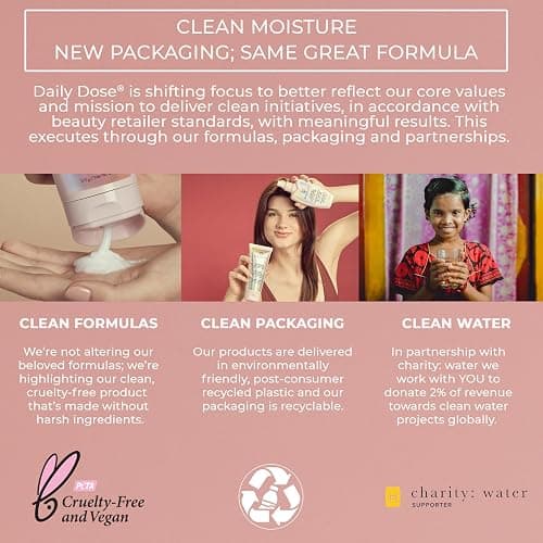 DAILY DOSE Award-Winning Clean Moisture Leave In Conditioner Spray Detangler for Dry, Damaged & Frizzy Hair. Instantly Softens, Smooths & Adds Shine for Kids & Adults. Vegan, Sulfate-Free, Color Safe thumbnail 4