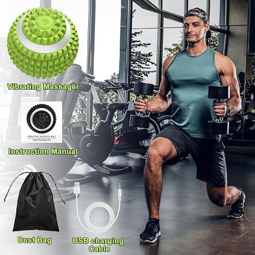 Uppye Vibrating Ball Massager, Vibration Massage Ball for Physical Therapy, Mobility Ball for Workout Recovery, Deep Tissue Massager for Pain Relief and Trigger Point Treatment (Green) thumbnail 5